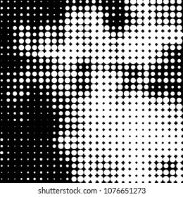 Spotted monochrome vector background. Abstract halftone illustration pattern. Vintage texture

