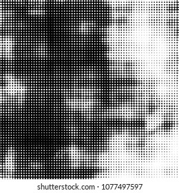 Spotted monochrome vector background. Abstract halftone illustration pattern. Vintage texture
