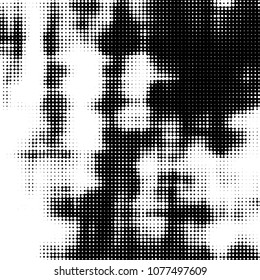 Spotted monochrome vector background. Abstract halftone illustration pattern. Vintage texture

