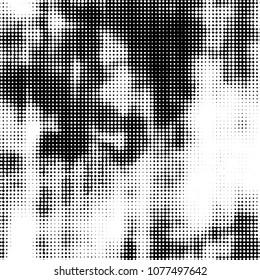 Spotted monochrome vector background. Abstract halftone illustration pattern. Vintage texture
