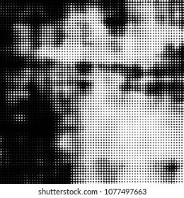 Spotted monochrome vector background. Abstract halftone illustration pattern. Vintage texture

