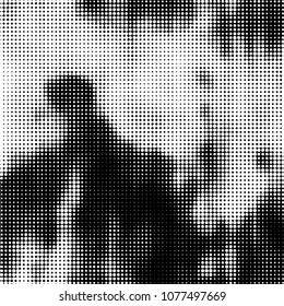 Spotted monochrome vector background. Abstract halftone illustration pattern. Vintage texture

