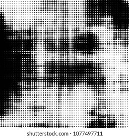 Spotted monochrome vector background. Abstract halftone illustration pattern. Vintage texture
