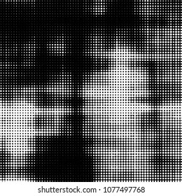 Spotted monochrome vector background. Abstract halftone illustration pattern. Vintage texture
