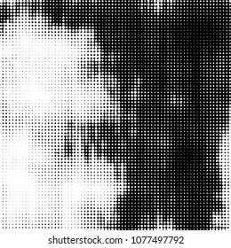 Spotted monochrome vector background. Abstract halftone illustration pattern. Vintage texture
