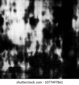 Spotted monochrome vector background. Abstract halftone illustration pattern. Vintage texture
