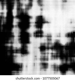 Spotted monochrome vector background. Abstract halftone illustration pattern. Vintage texture

