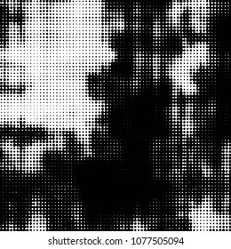 Spotted monochrome vector background. Abstract halftone illustration pattern. Vintage texture

