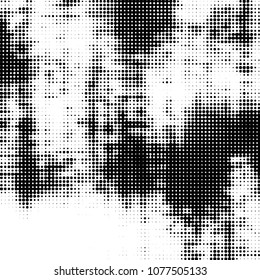 Spotted monochrome vector background. Abstract halftone illustration pattern. Vintage texture
