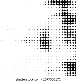 Spotted monochrome vector background. Abstract halftone illustration pattern. Vintage texture
