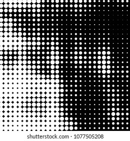 Spotted monochrome vector background. Abstract halftone illustration pattern. Vintage texture

