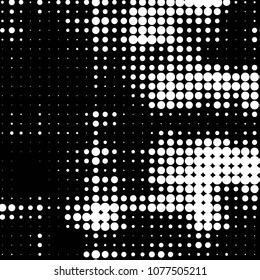Spotted monochrome vector background. Abstract halftone illustration pattern. Vintage texture
