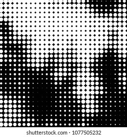 Spotted monochrome vector background. Abstract halftone illustration pattern. Vintage texture
