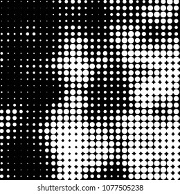 Spotted monochrome vector background. Abstract halftone illustration pattern. Vintage texture
