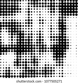Spotted monochrome vector background. Abstract halftone illustration pattern. Vintage texture
