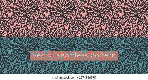 Vector de patrón localizado. Resumen de patrones de piel animal para banner de moda y decoración de moda, tela y diseño textil. Textura de manchas líquidas, fondo de chispa, fondo de manchas de cebra. Salón de belleza.
