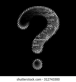 Spotted question mark sign icon, vector illustration.