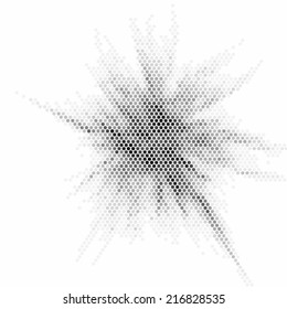 Spotted retro halftone illustration.Vector star illustration. 