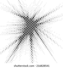 Spotted retro halftone illustration.Vector star illustration. 