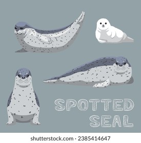 Spotted Seal Cartoon Vector Illustration