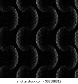 Spotted seamless abstract halftone illustration background. Geometric wave polka dot pattern