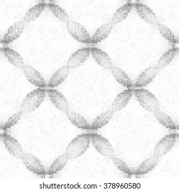 Spotted seamless abstract halftone vector illustration background. Geometric wave polka dot pattern