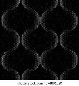 Spotted seamless abstract halftone vector illustration background. Geometric wave polka dot pattern