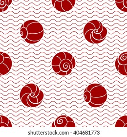 Spotted seamless background with round shells