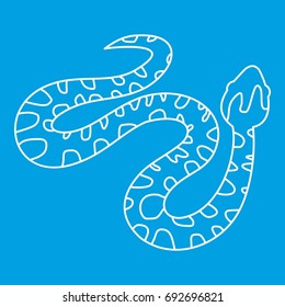 Spotted snake icon blue outline style isolated vector illustration. Thin line sign