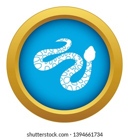 Spotted snake icon blue vector isolated on white background for any design