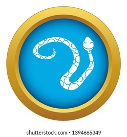 Spotted snake icon blue vector isolated on white background for any design