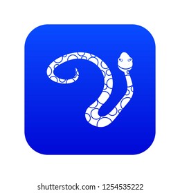 Spotted snake icon digital blue for any design isolated on white vector illustration