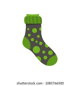 Spotted sock icon. Flat illustration of spotted sock vector icon for web