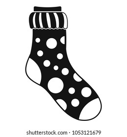 Spotted sock icon. Simple illustration of spotted sock vector icon for web