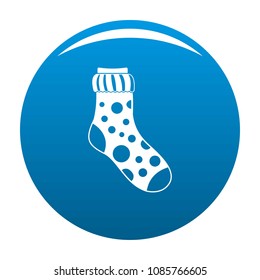 Spotted sock icon. Simple illustration of spotted sock vector icon for any design blue