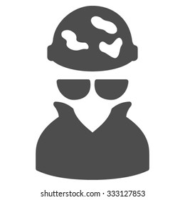 Spotted Spy vector icon. Style is flat symbol, gray color, rounded angles, white background.