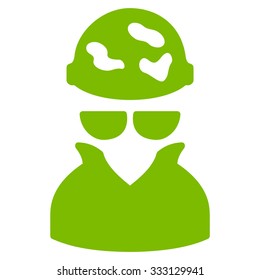 Spotted Spy vector icon. Style is flat symbol, eco green color, rounded angles, white background.