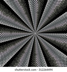 Spotted star shine background. Retro line vector illustration pattern