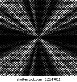 Spotted star shine background. Retro line vector illustration pattern