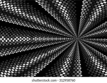 Spotted star shine background. Retro line vector illustration pattern