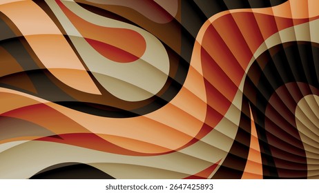 Plano de fundo abstrato listrado manchado em tons de bege marrom. Uma excelente ilustração para publicidade, cartazes, cartões postais, cartões de visita, atributos corporativos e seus outros projetos. Vetor.