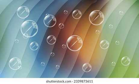 Spotted striped background with soap bubbles. A great background for social media pages, posters, presentations, outdoor advertising and your other projects. Vector.