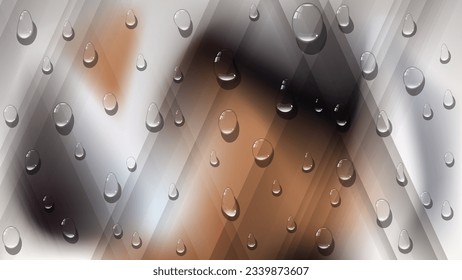 Spotted striped background with transparent liquid drops. A great background for social media pages, posters, presentations, outdoor advertising and your other projects. Vector.