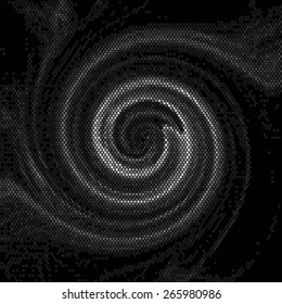 Spotted swirl abstract halftone vector illustration background
