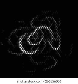 Spotted swirl abstract  halftone vector illustration background 