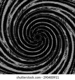 Spotted swirl abstract halftone vector illustration background