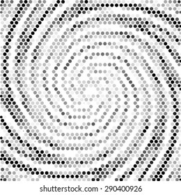 Spotted swirl abstract halftone vector illustration background