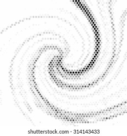 Spotted swirl abstract halftone vector illustration background