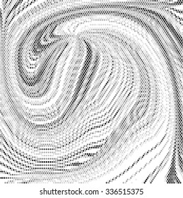 Spotted swirl abstract halftone vector illustration background