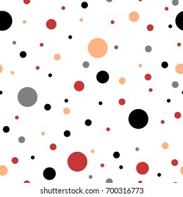 Spotted texture - seamless polka dot circles vector background.